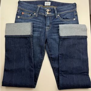 Hudson Ginny Crop Straight with Cuff Flap Pocket Denim Jeans Women's Size 28